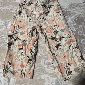 Janie and Jack Floral Velvet Pants - Cream and Peach